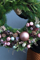 zimowy wianek pudrovy, Ewa, śr.48cm