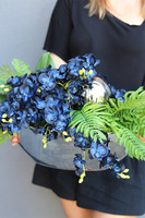 Dekoria Orchidelia Granat, gumowy storczyk w łódce