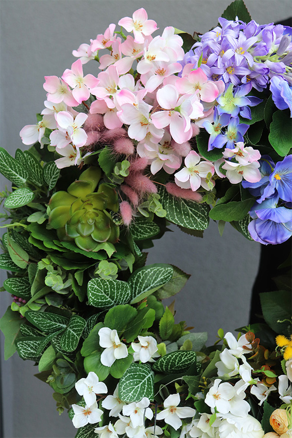 duży wiosenny wianek, Flisatti, śr.55cm