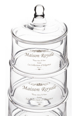 Maison Royale A, bomboniera szklana, komplet 3 pojemników, wys.29cm