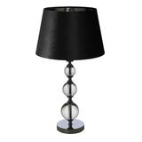 Trzy Kule, lampa stołowa, abażur czarno-srebrny, wys.65cm