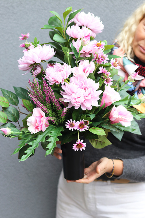 Astry Pink, komplet dekoracji nagrobnych