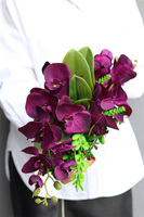 Dekoria Laos Oberżyna, sztuczny storczyk w łódce