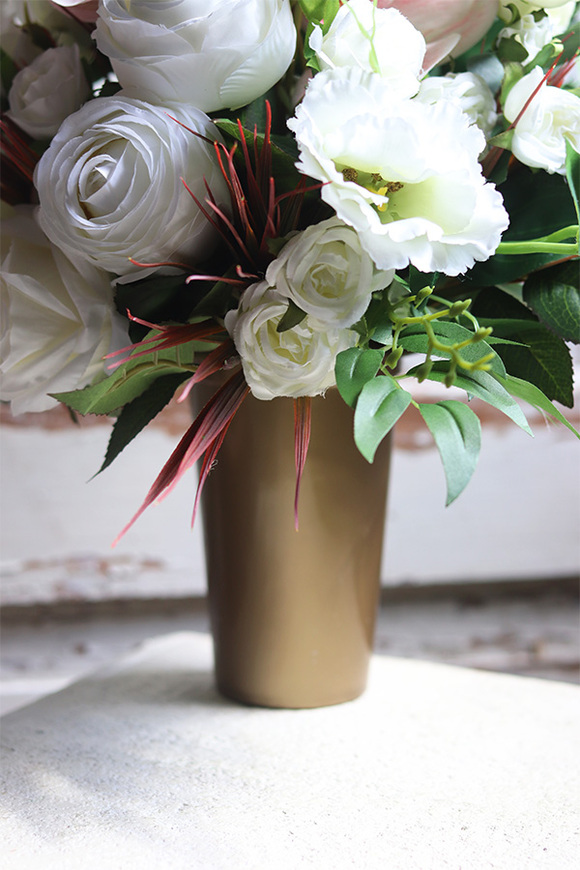 Białe Serce Delania 3, komplet dekoracji nagrobnych, wiązanka + bukiet