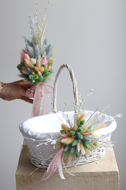 Bettre, komplet dekoracji wielkanocnych. koszyczek & palemka, wys.28/50cm