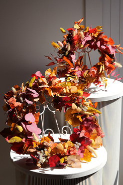 Boho Eucalipto, dekoracyjny wianek ze stabilizowanych roślin, śr.30cm 