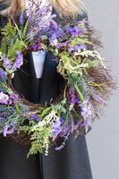 Fioletowa Wiosna, dekoracyjny wianek z lawendą