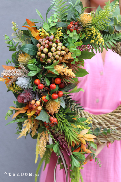 Jesienne Powitanie, jesienny wianek na drzwi