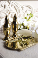 komplet przyprawników z tacką (sól i pieprz), Lux Villa Gold Glamour