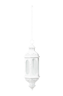 Caen Blanc, metalowy lampion latarnia wisząca, wym.102x18x20cm