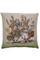 Zajączkowa Święconka, wielkanocna poszewka gobelinowa dwustronna