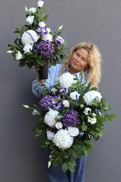  Luselita, wiązanka nagrobna z chryzantemami