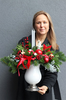 Orlenna, świąteczny stroik z bałwankiem w pucharze