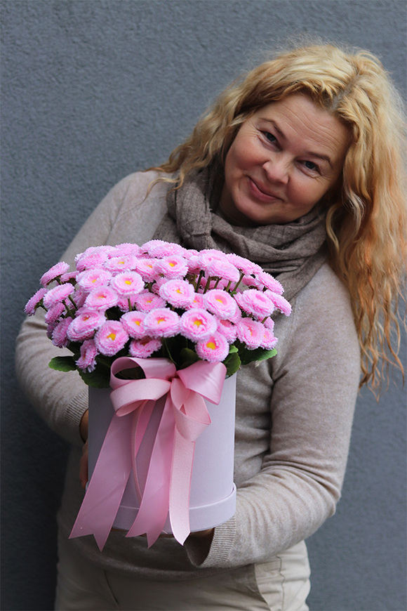 Stokrotki, flowerbox dekoracyjny