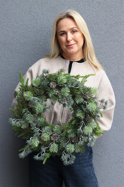 OD RĘKI Green Forester, zimowy wianek iglasty, śr.46cm