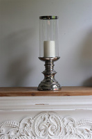 Glamour Versailles, szklany świecznik na ceramicznej nodze