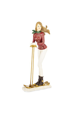 Aspen, świąteczna figurka narciarz, wys.27.5cm