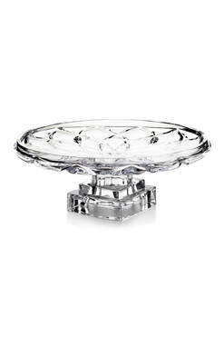 Lotus Crystal, szklana patera na nodze, wym.12x31cm