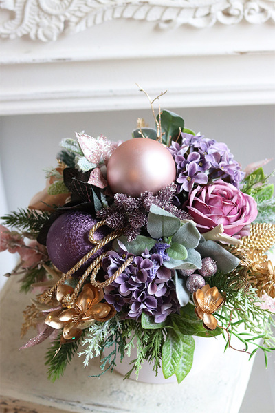 Fioletowa Victoria, świąteczny flowerbox