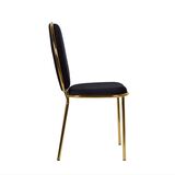 Prenolia, krzesło z welurowym obiciem, czarne, wym.44x51x92cm