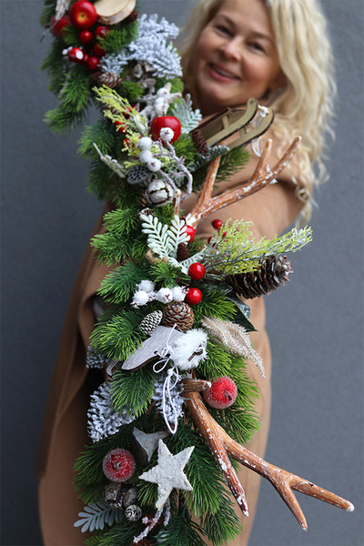 Święty Mikołaj, świąteczna girlanda