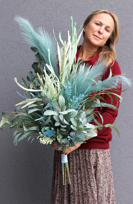 Rewia Blue, niebieski bukiet dekoracyjny