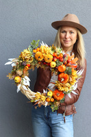 Jesienna Delicja, asymetryczny wianek jesienny