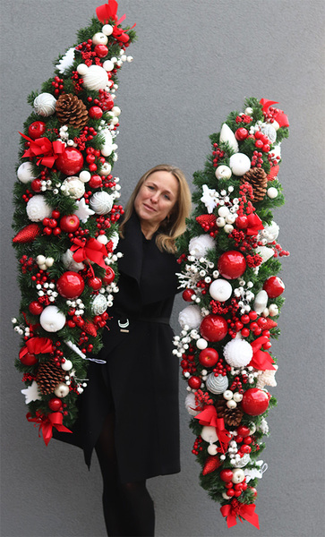 bogata girlanda świąteczna, Karminowa New, dł.150cm