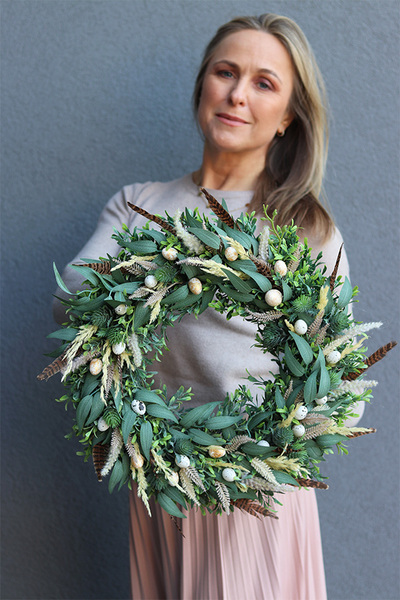 Wielkanocna Grzęda, wiosenny wianek na drzwi