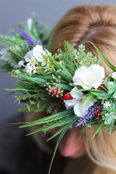 Geriba, kwiatowy wianek na głowę, rozmiar uniwersalny