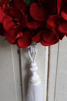 asymetryczny wianek z chwostem, Orchidelia Red Big, śr.42cm   