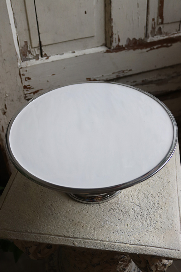 patera Glamour ze srebrnym rantem, śr.30cm