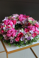 Rosalista, różowy wianek dekoracyjny