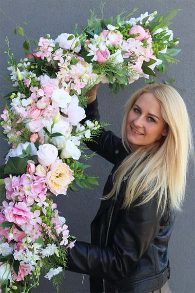 Malediwy Pink, stylowa girlanda ze sztucznych kwiatów, dł.150cm