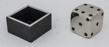 Dice, srebrna kość do gry / figurka, wym.7.5x9x9cm