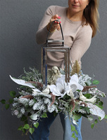 Angelo Winter Frozen, komplet dekoracji nagrobnych, lampion + bukiet