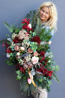 Beatrycze, bordowa wiązanka nagrobna