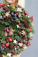 Świąteczny Kolor Big 2, bogaty wianek świąteczny LED