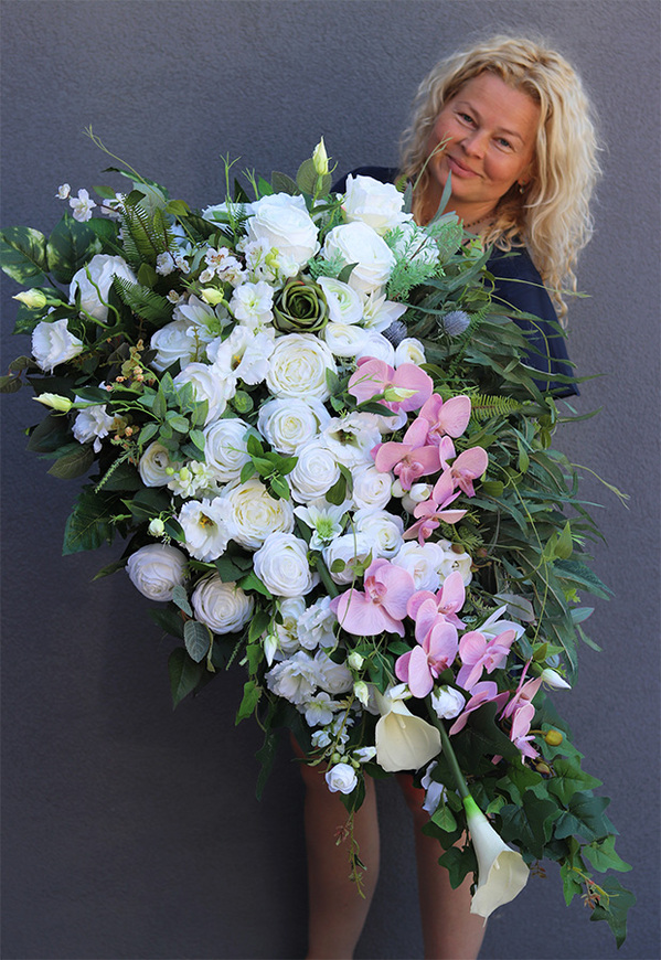 duża wiązanka nagrobna z orchideą, Ydeal 2, dł.116cm