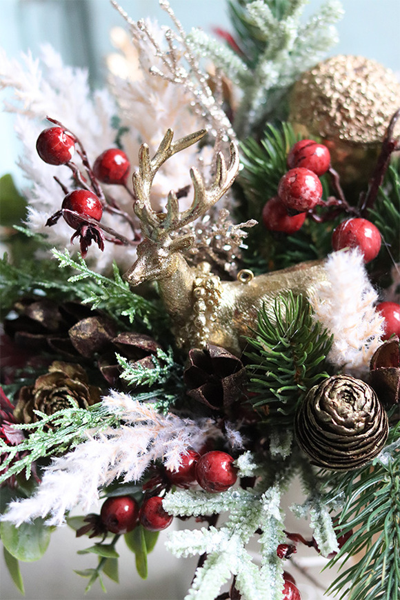 Red Rubin, flowerbox zimowy velvetowy, wys.28cm 