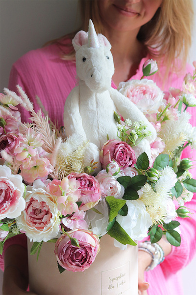 Birthday Party Jednorożec, flowerbox prezentowy
