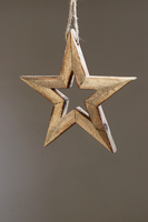 Woodland, drewniana zawieszka świąteczna, gwiazda