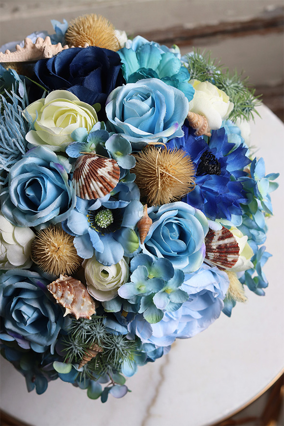 kompozycja marynistyczna z muszlami, Moko Oceania White, wym.29x22cm 