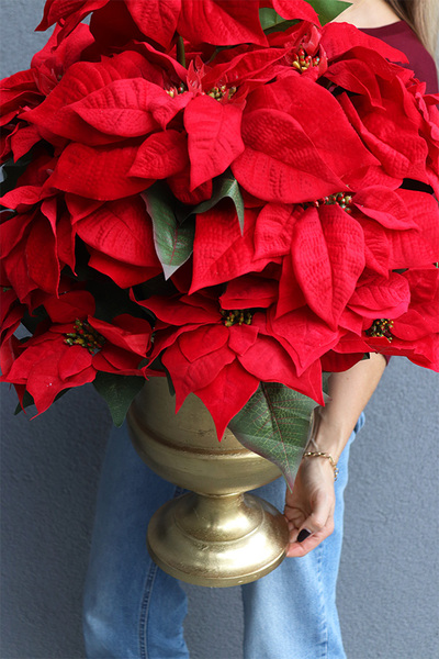 Gwiazda Betlejemska Złotti, wysokiej jakości sztuczna roślina