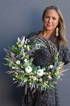 wianek ozdobny Lawenda&Dynia, wym.43cm 