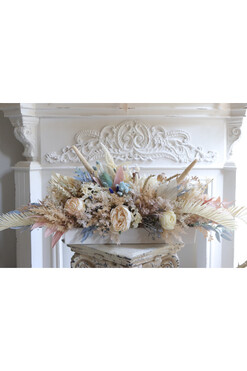 Boho Sofia Longia 2, kompozycja kwiatowa z suszem na stół, wym.20x93cm