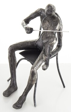 figurka srebrna Muzyk Skrzypce , wym. 19x9.5x12cm