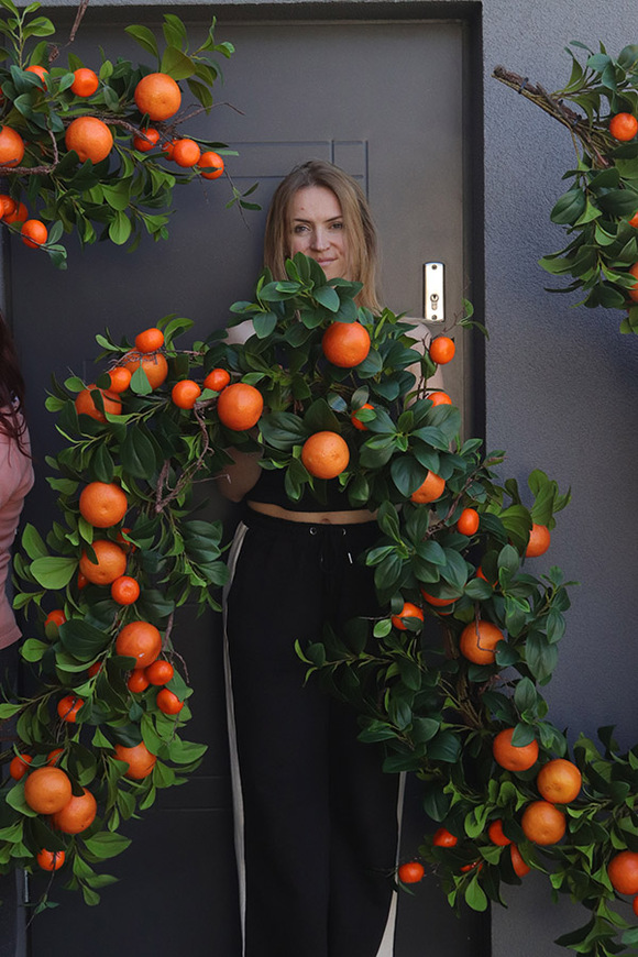 Olimpia Pomarańcze, zielona girlanda dekoracyjna z owocami