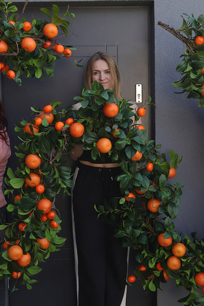 Olimpia Pomarańcze, zielona girlanda dekoracyjna z owocami