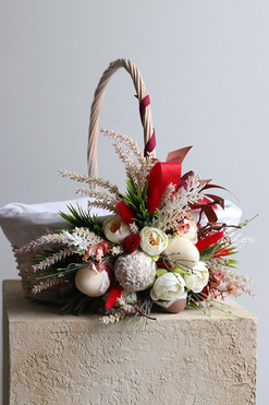 OD RĘKI Kujawiaczek, dekorowany koszyczek wielkanocny, wys.37cm